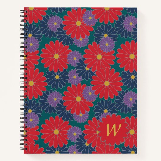 Splashy Fall Floral Spiral Notebook Notizblock (Vorderseite)