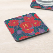 Splashy Fall Floral Square Untersetzer (Linke Seite)