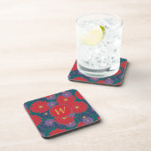Splashy Fall Floral Square Untersetzer (Rechte Seite)