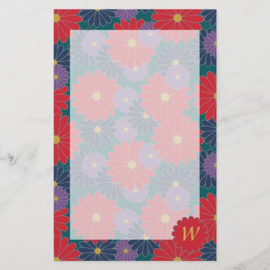 Splashy Fall Floral Stationery Briefpapier (Vorderseite)