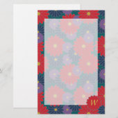Splashy Fall Floral Stationery Briefpapier (Vorne/Hinten)