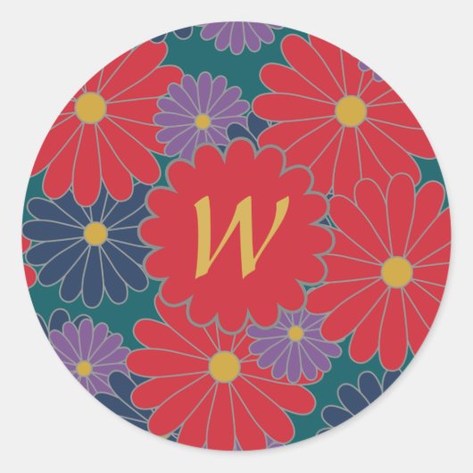 Splashy Fall Floral Sticker (Vorderseite)