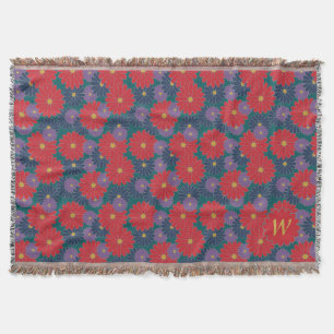 Splashy Fall Floral Throw Blanket Decke