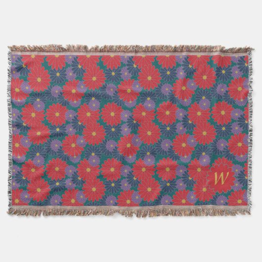 Splashy Fall Floral Throw Blanket Decke (Vorderseite)