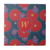 Splashy Fall Floral Tile Fliese (Vorderseite)
