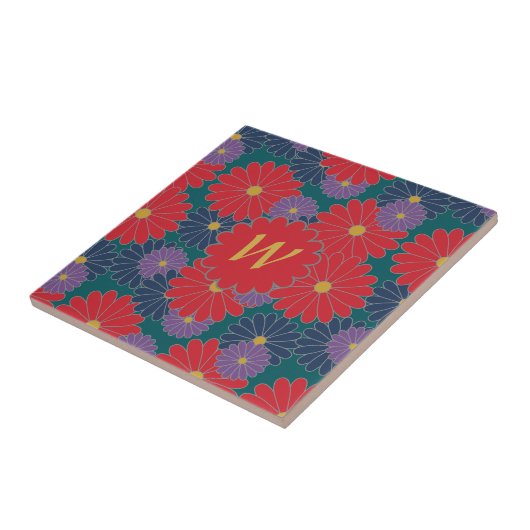 Splashy Fall Floral Tile Fliese (Seite)