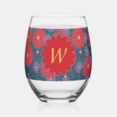 Splashy Fall Floral Weinglas Ohne Stiel (Rückseite)