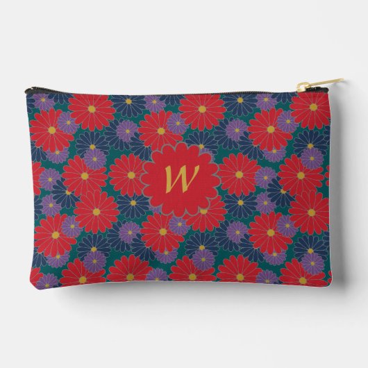 Splashy Fall Floral Zubehörtasche (Rückseite)