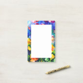 Splashy farbenfrohe Wasserfarbe Blumenthema Post-it Klebezettel (Auf Schreibtisch)