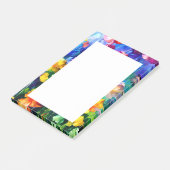 Splashy farbenfrohe Wasserfarbe Blumenthema Post-it Klebezettel (angewinkelt)