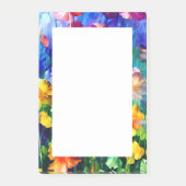 Splashy farbenfrohe Wasserfarbe Blumenthema Post-it Klebezettel (Vorderseite)
