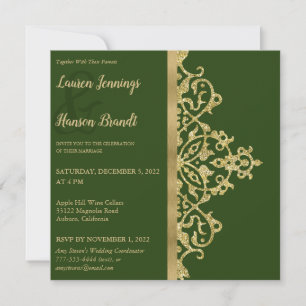 Splashy Gold Elegance Hochzeit Einladung
