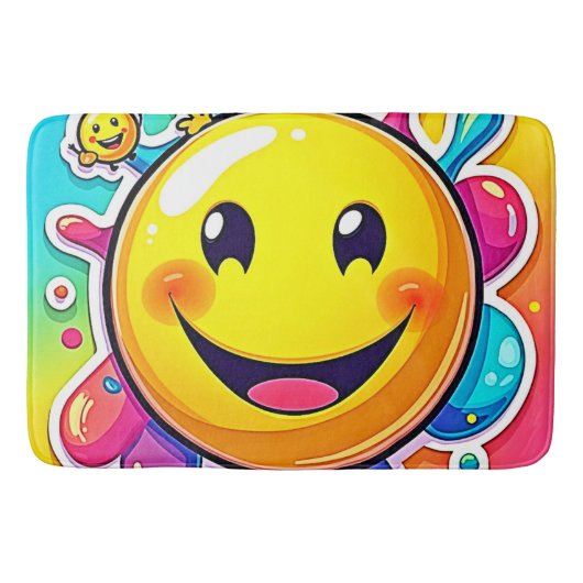 Splashy Happy Emoji Fun Badematte (Vorderseite)