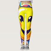 Splashy Happy Emoji Fun Leggings (Vorderseite)