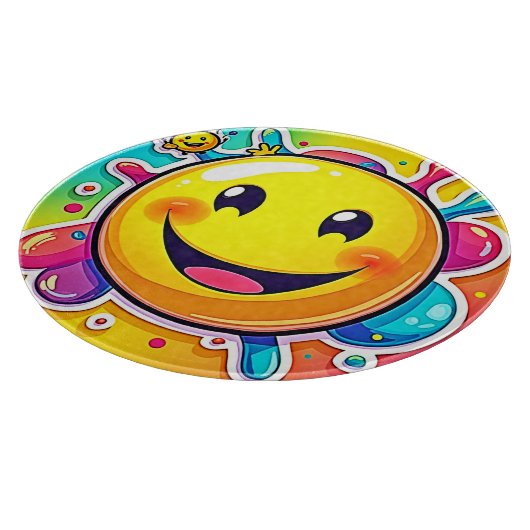 Splashy Happy Emoji Fun Schneidebrett (Ecke)