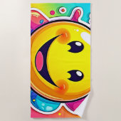 Splashy Happy Emoji Fun Strandtuch (Vorderseite)