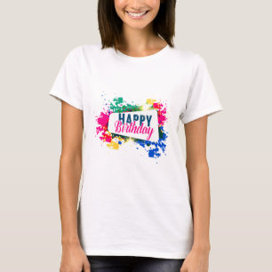Splashy Happy Geburtstag T - Shirt Design!