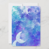 Splashy Mermaid Geburtstagsparty Einladung (Rückseite)