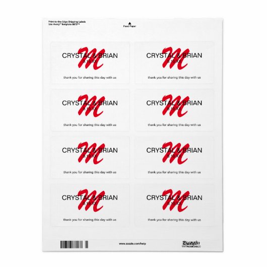 Splashy Monogram | Wasserflaschenfavoriten (Vorne)