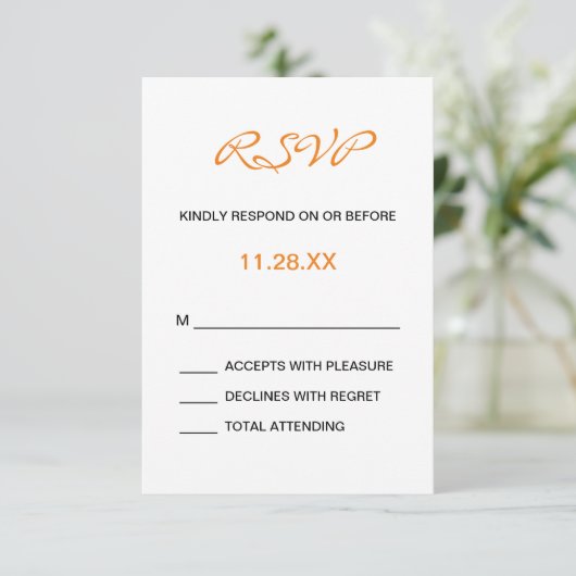Splashy Monogram Wedding RSVP (Stehend Vorderseite)