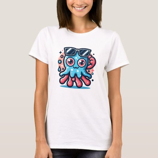 Splashy Octopus T-Shirt (Vorderseite)