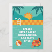 Splashy Pool Geburtstagsparty Einladung (Rückseite)