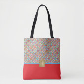 Splashy Red Paint Mit Monogramm Tasche (Vorderseite)