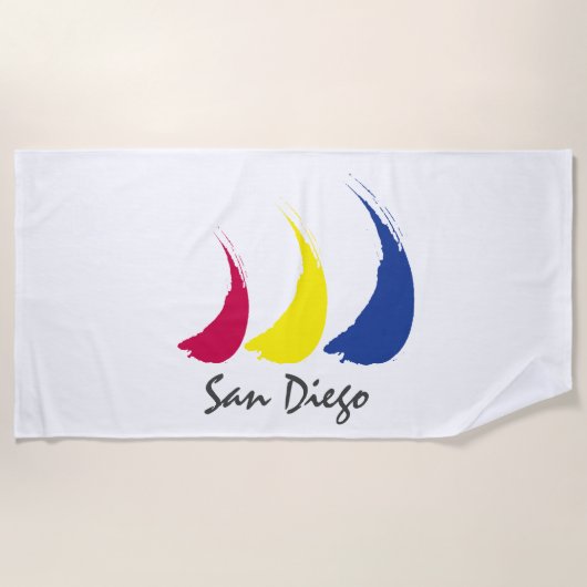 Splashy Sails_Paint-The-Wind_San Diego Strandtuch (Vorderseite)