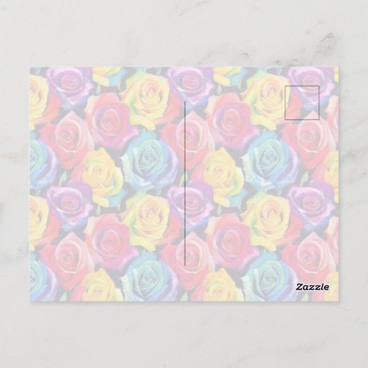Splashy watercolor roses pattern postkarte (Rückseite)