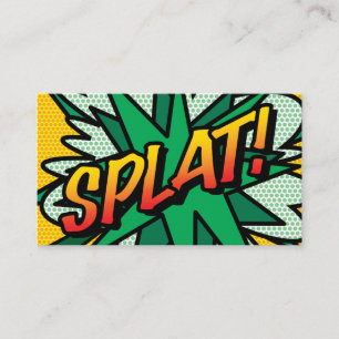 SPLAT Lustiger Retro-Comic Buch Visitenkarte
