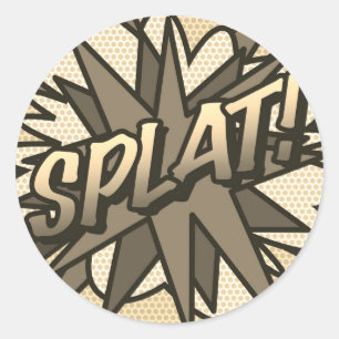 SPLAT Vintage-Spaß Retro-Comic-Book-Pop-Art Runder Aufkleber