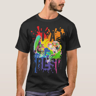Splatoon Pride Bleibe Frische Regenbogenfarbe Plat T-Shirt