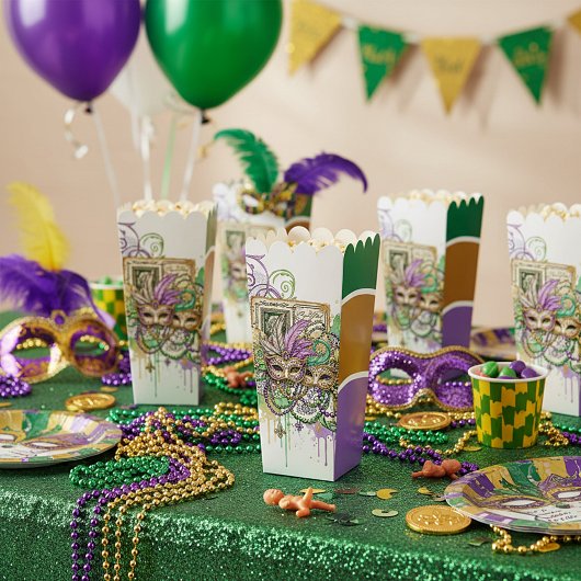 Splatter Mardi Gras collage Geschenkschachtel