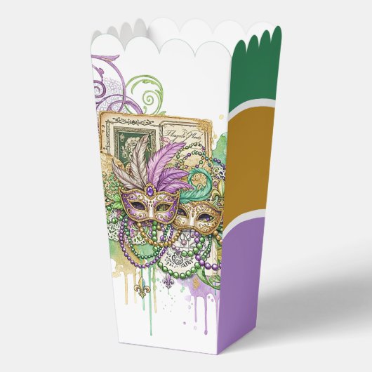 Splatter Mardi Gras collage Geschenkschachtel (Vorderseite)