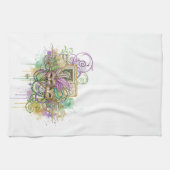 Splatter Mardi Gras collage Geschirrtuch (Horizontal)