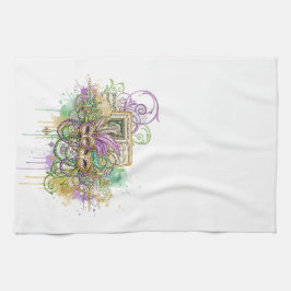 Splatter Mardi Gras collage Geschirrtuch