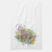 Splatter Mardi Gras collage Geschirrtuch (Vertikal)