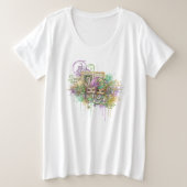 Splatter Mardi Gras collage Große Größe T-Shirt (Design vorne)