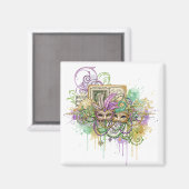 Splatter Mardi Gras Collage Magnet (Vorderseite/Rückseite)