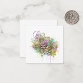 Splatter Mardi Gras collage Mitteilungskarte (Vorderseite/Rückseite Beispiel)