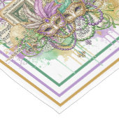 Splatter Mardi Gras collage Mittelgroßer Tischläufer (Ecke)