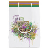 Splatter Mardi Gras collage Mittlere Geschenktüte (Rückseite)