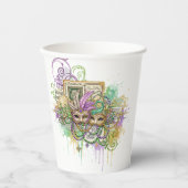 Splatter Mardi Gras collage Pappbecher (Vorderseite)