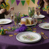 Splatter Mardi Gras collage Pappteller