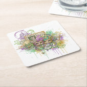 Splatter Mardi Gras collage Rechteckiger Pappuntersetzer (angewinkelt)