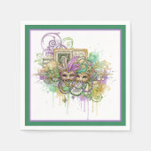 Splatter Mardi Gras collage Serviette (Vorderseite)