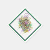 Splatter Mardi Gras collage Serviette (Ecke)