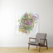 Splatter Mardi Gras collage Wandteppich (Beispiel (Horizontal))