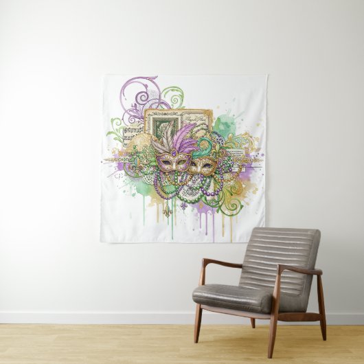 Splatter Mardi Gras collage Wandteppich (Beispiel)