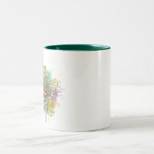 Splatter Mardi Gras collage Zweifarbige Tasse (Mittel)